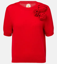 Jardin des Orangers Floral-applique wool and cashmere top