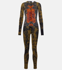 Jean Paul Gaultier Medallion printed mesh catsuit