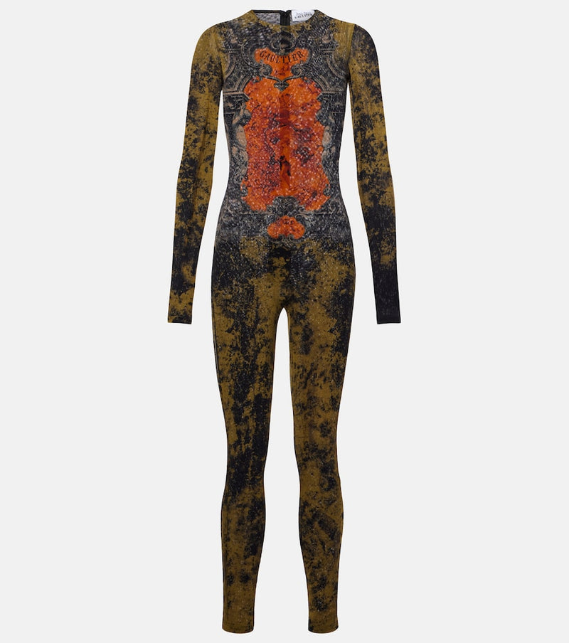 Jean Paul Gaultier Medallion printed mesh catsuit