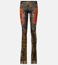 Jean Paul Gaultier Medaillon printed mesh slim pants