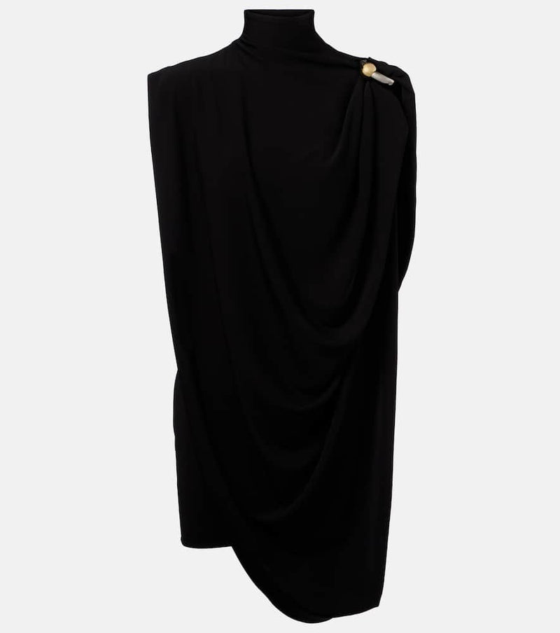 Jean Paul Gaultier Draped embellished jersey minidress