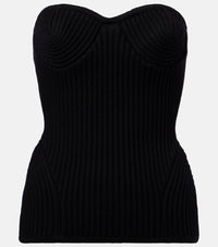 Jean Paul Gaultier Ribbed-knit wool-blend corset