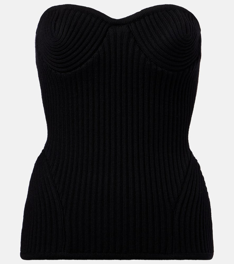 Jean Paul Gaultier Ribbed-knit wool-blend corset