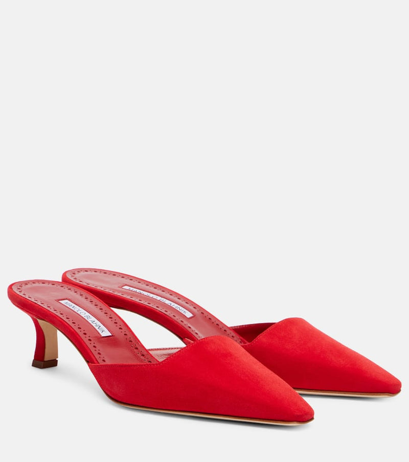 Manolo Blahnik Moiramu suede mules