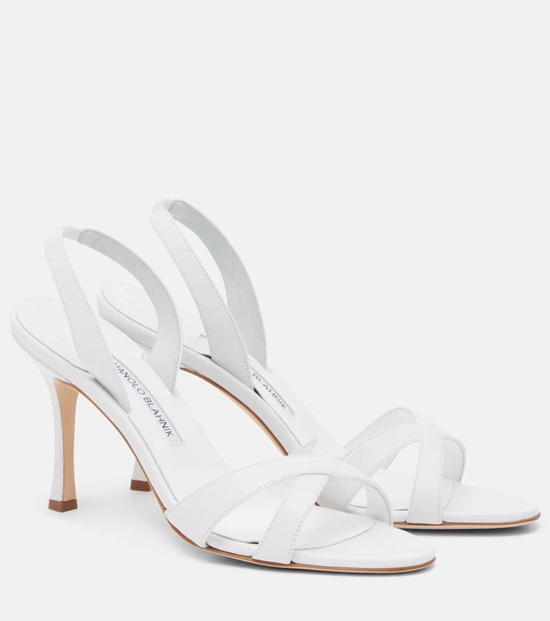 Manolo Blahnik Callasi leather slingback sandals