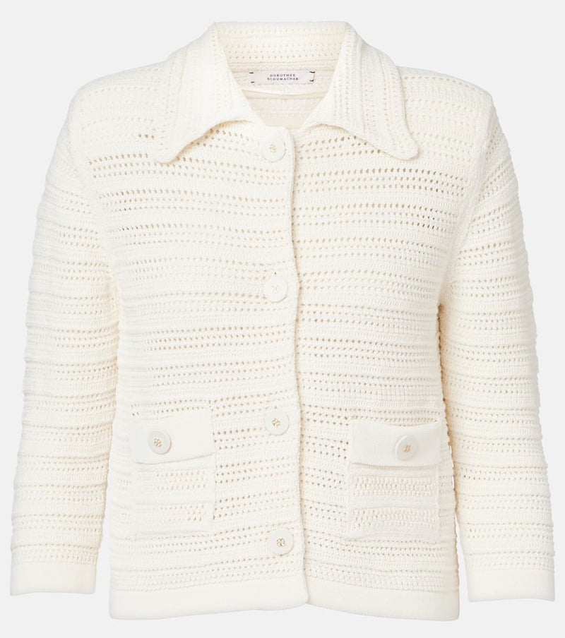 Dorothee Schumacher Precise Pointelle cotton-blend cardigan
