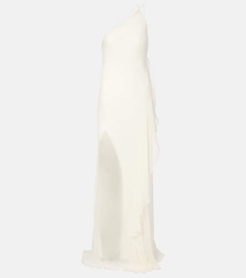 The Sei One-shoulder ruffled silk gown