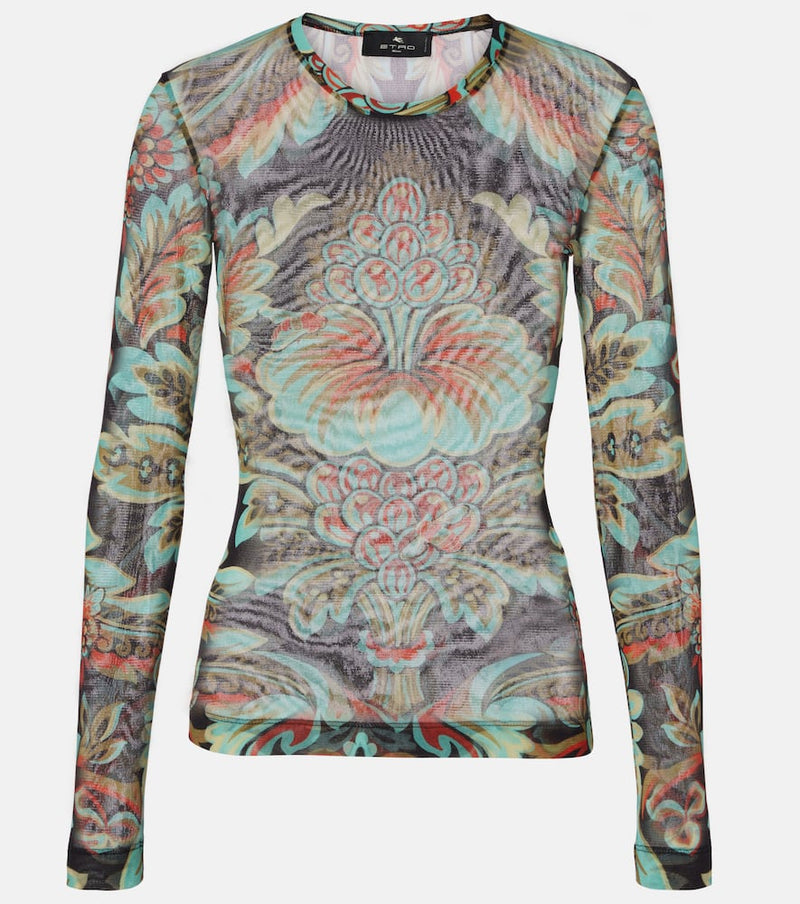 Etro Printed jersey top