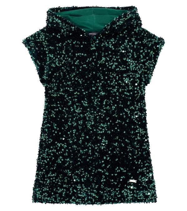 Monnalisa Sequined jersey dress