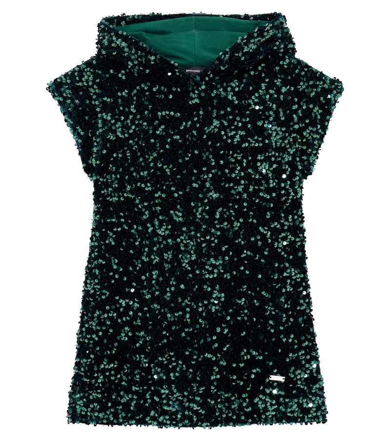 Monnalisa Sequined jersey dress