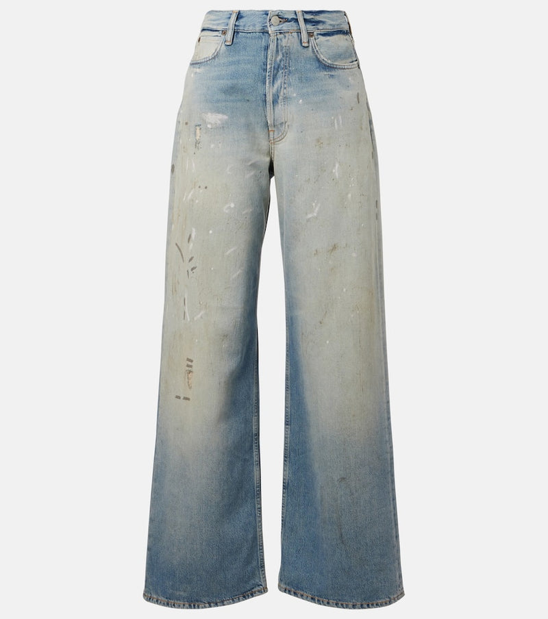 Acne Studios Distressed mid-rise wide-leg jeans