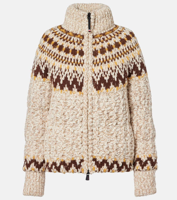 Moncler Grenoble Girose jacquard wool-blend down cardigan