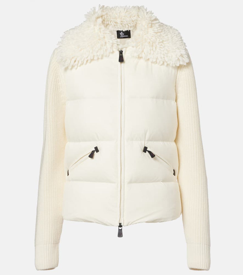 Moncler Grenoble Down-paneled virgin wool cardigan