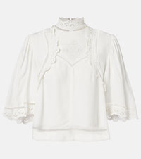 Isabel Marant Frany broderie anglaise crepe top