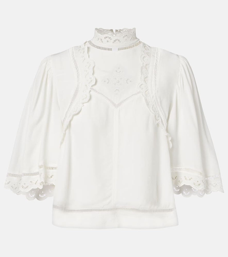Isabel Marant Frany broderie anglaise crepe top