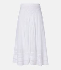 Marant Etoile Garliana lace-trimmed cotton midi skirt