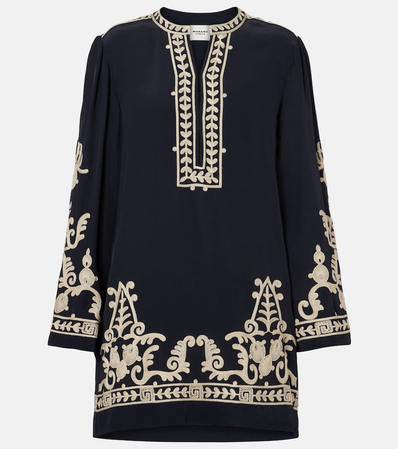 Marant Etoile Fadeli embroidered crepe tunic