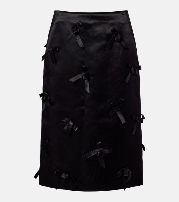 Jil Sander Bow-detail satin midi skirt