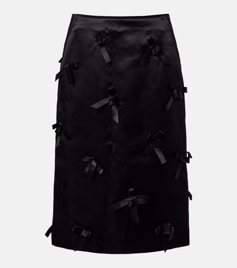 Jil Sander Bow-detail satin midi skirt