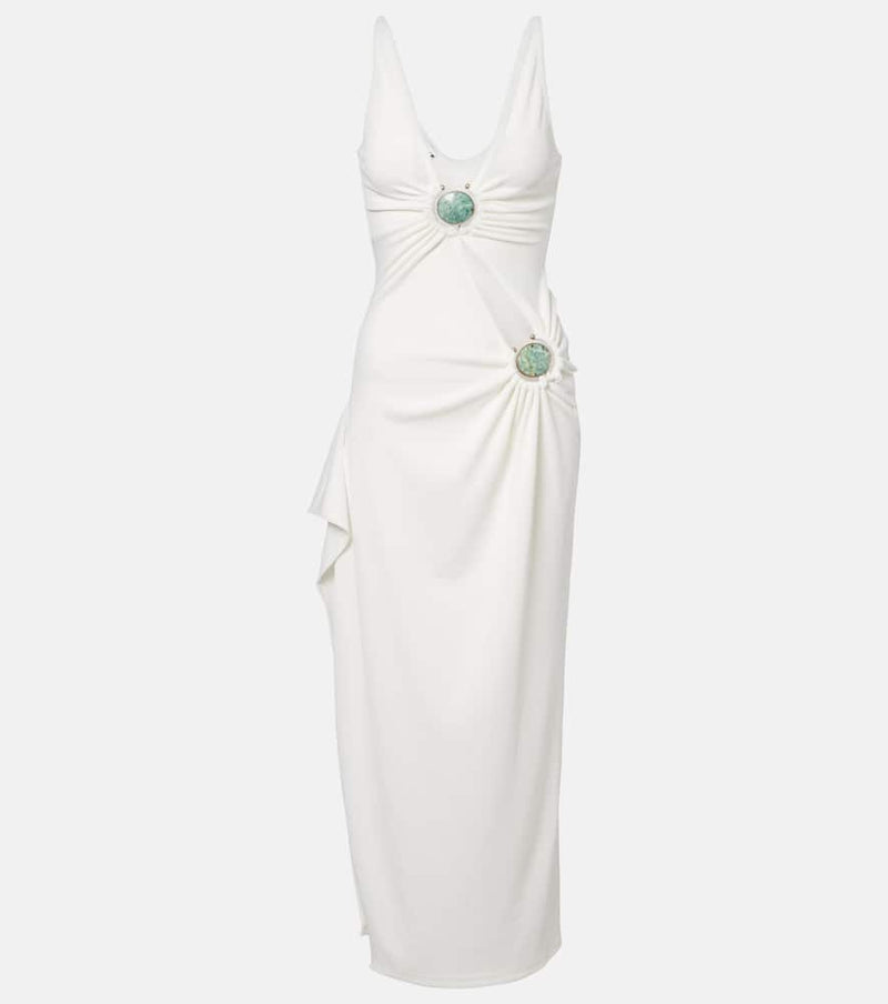 Christopher Esber Mineral Stone embellished jersey maxi dress