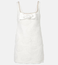 Self-Portrait Embellished floral tulle minidress