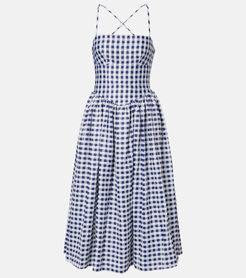 Self-Portrait Gingham midi dress