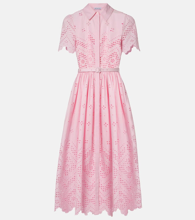 Self-Portrait Broderie anglaise cotton midi dress
