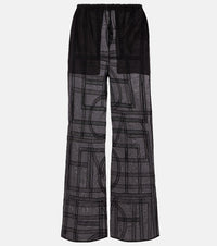 Toteme Cotton and silk voile wide-leg pants