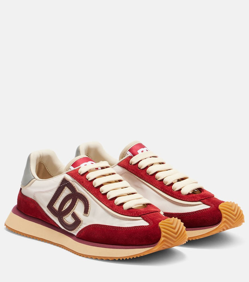 Dolce & Gabbana DG Cushion suede-trimmed sneakers