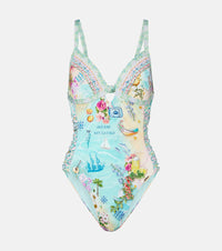 Camilla Embellished printed swimsuit