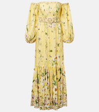 Camilla Floral linen and silk corset dress