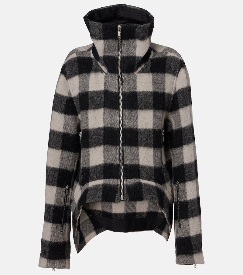 Rick Owens Exploder checked virgin wool jacket