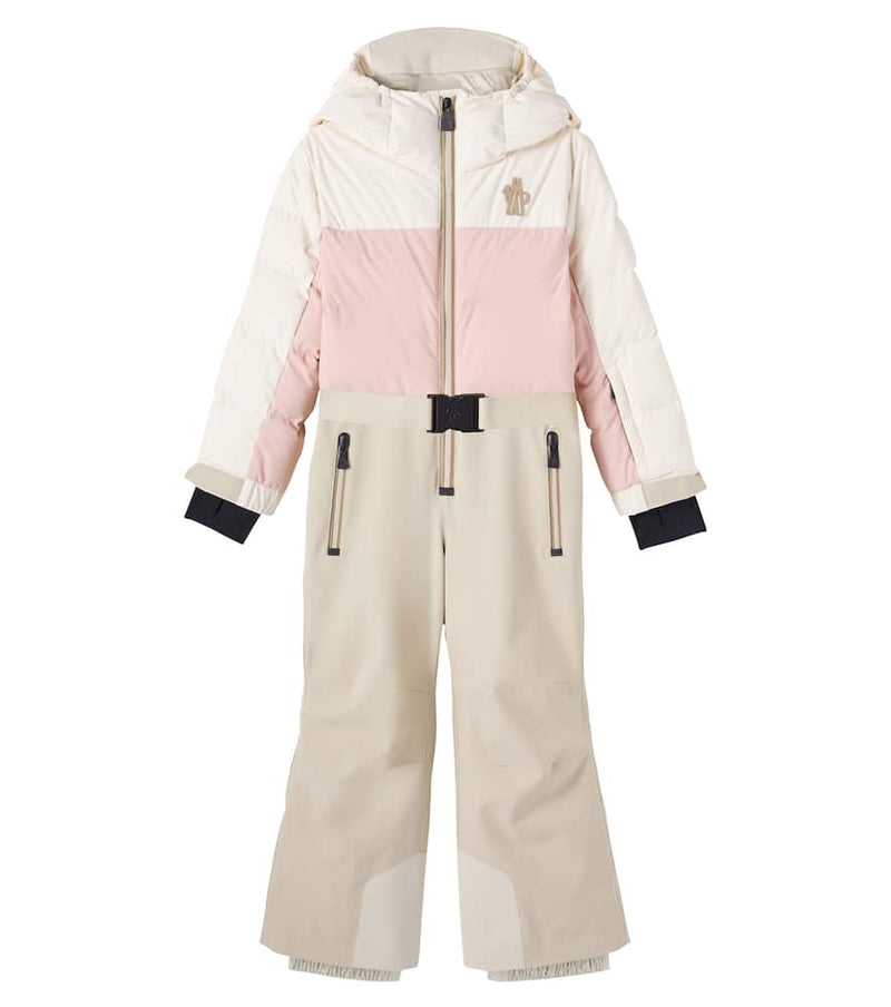 Moncler Grenoble Enfant Colorblocked down ski suit