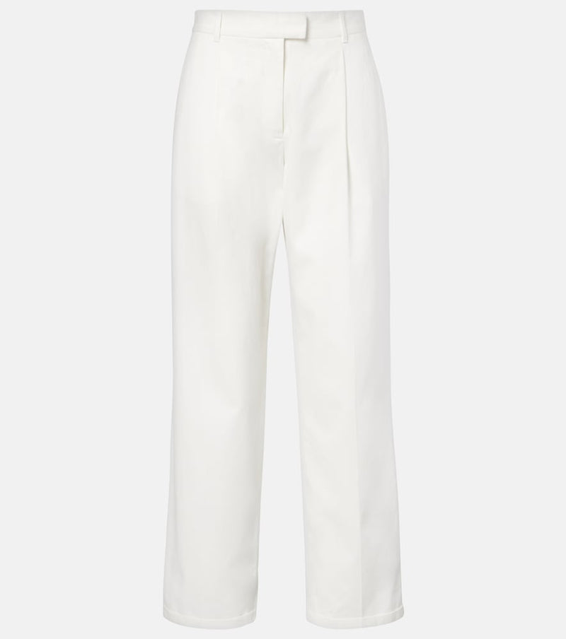 The Row Neriah cotton and cashmere straight pants