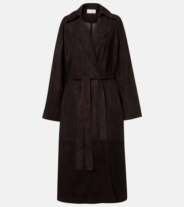 The Row Solana suede wrap coat