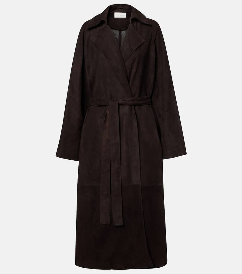 The Row Solana suede wrap coat