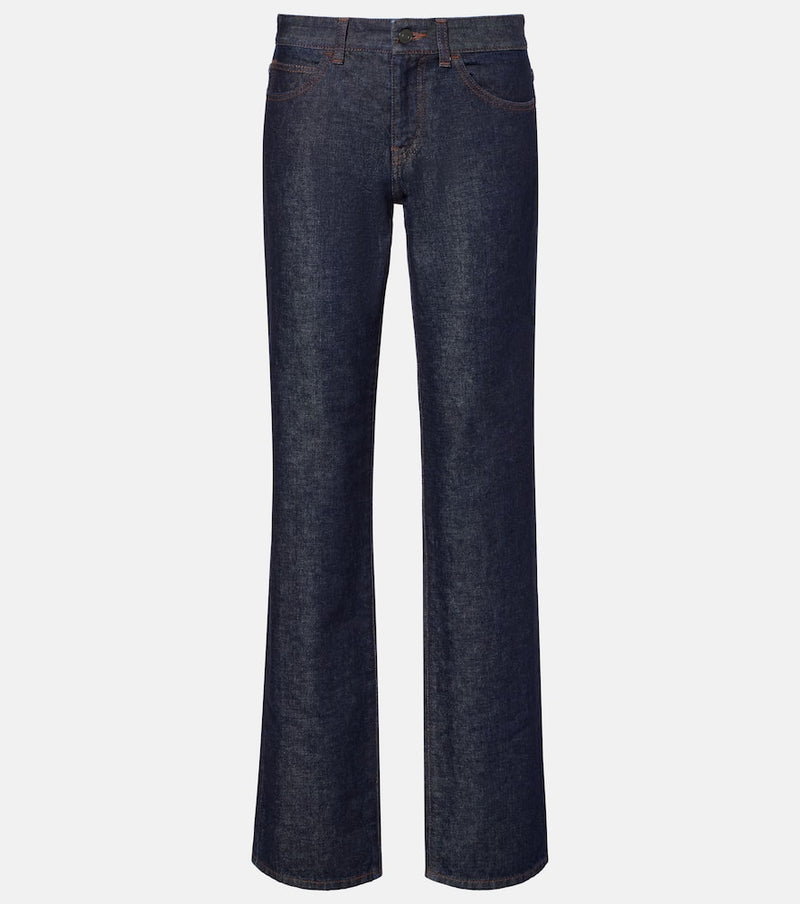 The Row Carlyl mid-rise straight jeans