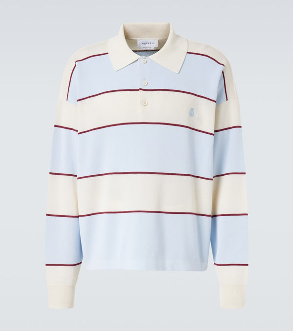 McQueen Skull striped polo shirt