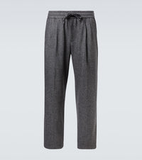 Dolce & Gabbana Herringbone wool-blend wide-leg pants