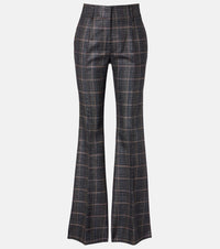 Gabriela Hearst Rhein checked wool and silk flared pants