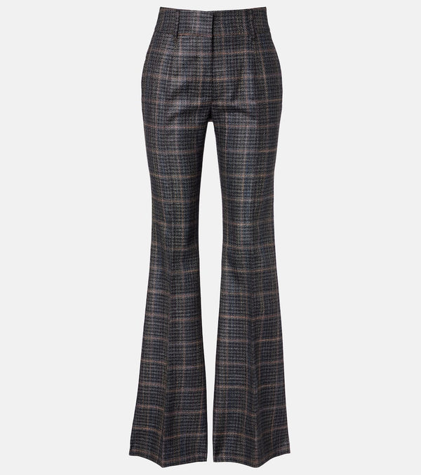 Gabriela Hearst Rhein checked wool and silk flared pants