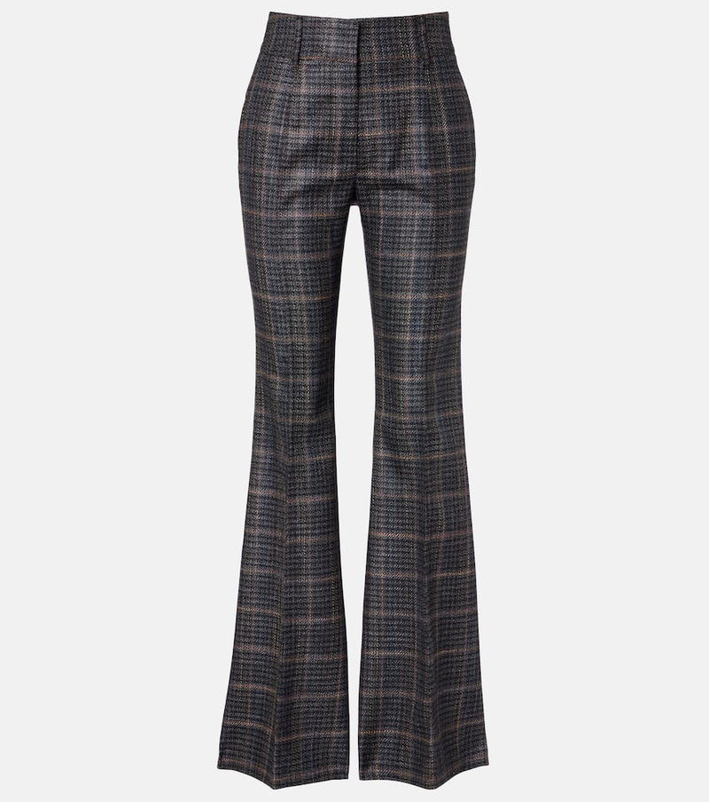 Gabriela Hearst Rhein checked wool and silk flared pants