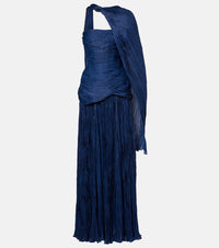 Marmar Halim Pleated caped corset gown