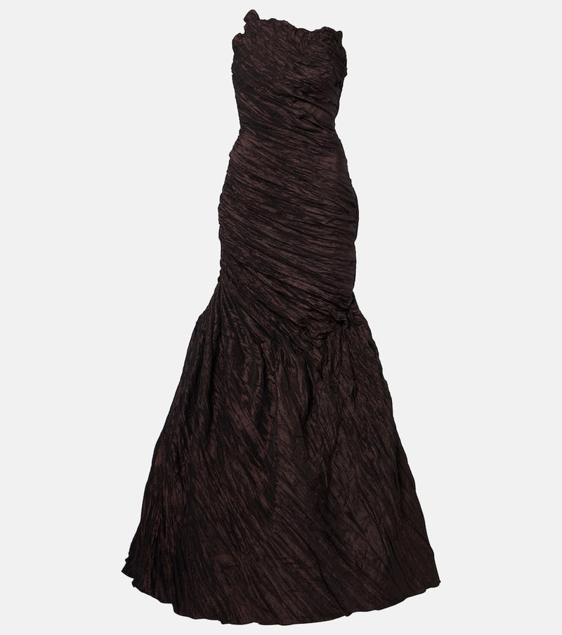 Marmar Halim Draped off-shoulder corset gown