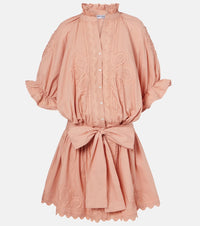 Juliet Dunn Scalloped cotton poplin minidress
