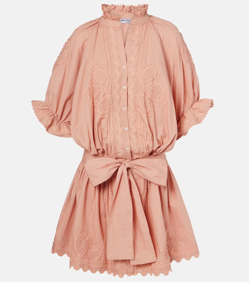 Juliet Dunn Scalloped cotton poplin minidress