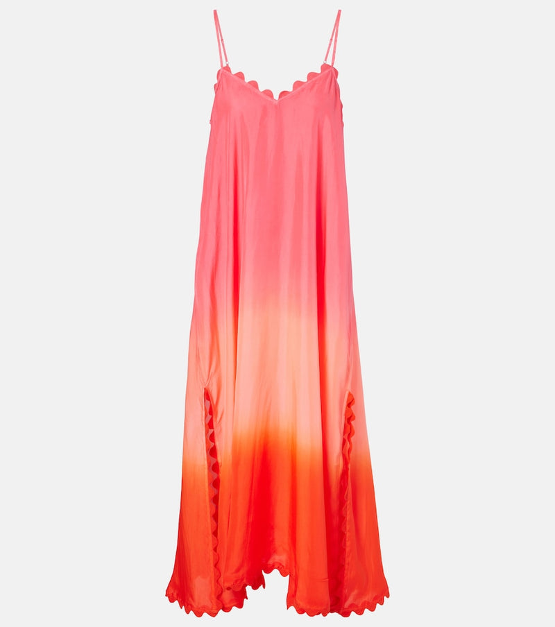 Juliet Dunn Scalloped silk slip dress