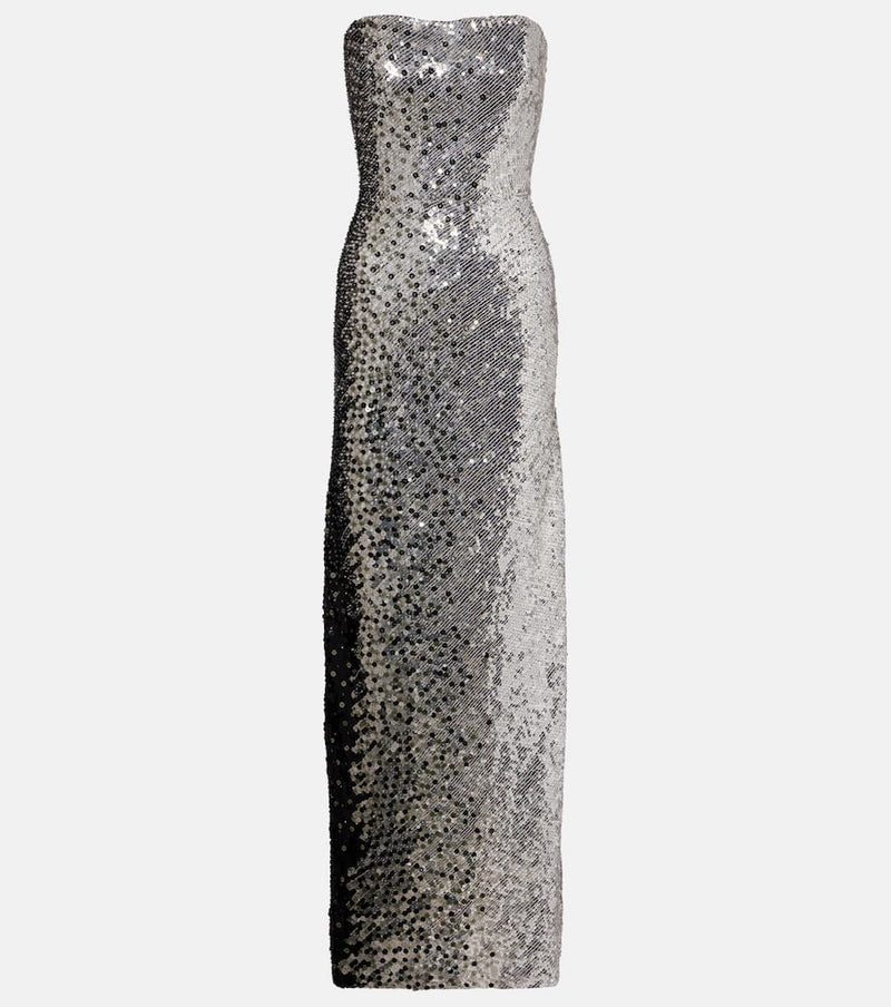 Jenny Packham Caron sequined strapless gown