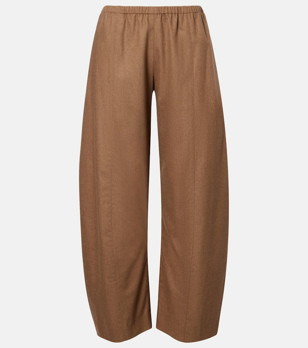 Khaite Clover mid-rise wool barrel-leg pants