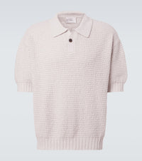 Commas Knitted cotton polo shirt